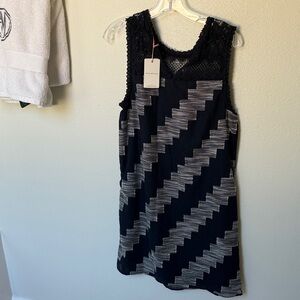 Skies Are Blue Navy Lace Top